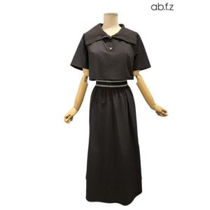 [에이비에프지]레이어드 스타일 반팔 롱 원피스 APZ3HO01H