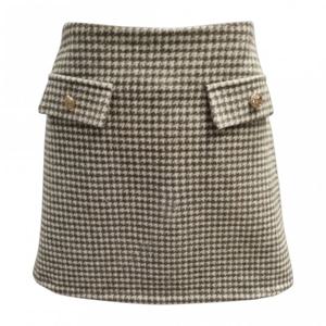 페이지플린  (F5DSK005) 지도리 패턴 울 미니 스커트