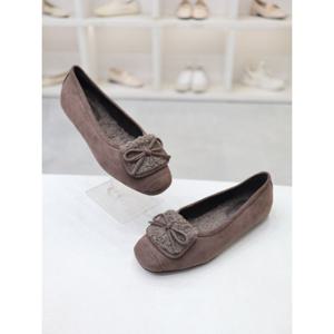 [블리아르]리본 퍼안감 스웨이드 여성 플랫 2cm BLMD501115