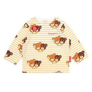 [베베드피노]올 오버 허니 베어 베이비 스트라이프 롱 슬리브 티셔츠 BP51TR141YL