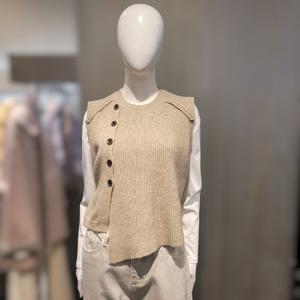 [페이지플린]단추포인트 언발 니트조끼F6AVT001A