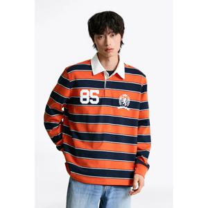 타미데님 남성 코튼 스트라이프 럭비 티셔츠 T32F7TKT56TMT1