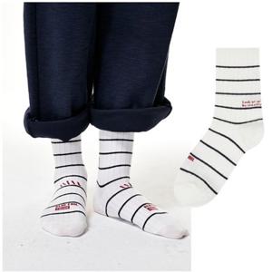 블루테일2 (AZA3AS02WT) 초등 공용 화이트 스트라이프 양말 주니어