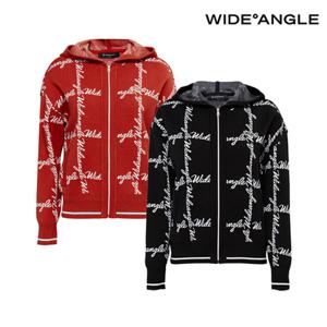 [와이드앵글] WWU25K74 여성 레터링 패턴 풀오픈 가디건