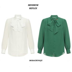 [미니멈]MD 브이넥 리본타이 블라우스  MD MYAAWB1110_CJ