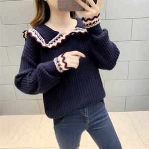 [올리비에스클로젯]물결 라인배색 세라카라 니트_O2511KN615D