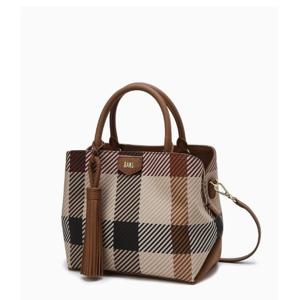 [닥스핸드백] 브라운 빅하우스체크 토트백 M DCBA6E682W2