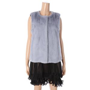 [진도끌레베]라운드넥 유색 밍크 휘메일 베스트(K3W2EV04_)