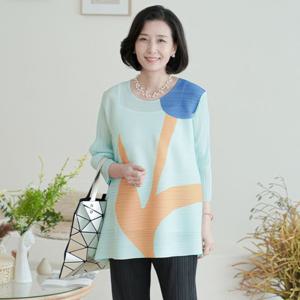 [쉬즈마담]T56653 튤립한송이 플리츠 롱블라우스/중년여성의류