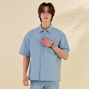 [체이스컬트][본사]남성 데님 아우터형 반팔 셔츠-DBRK5541D0D