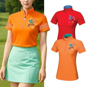 비티알 BTR 여성 골프웨어 여름 반팔 집업 티셔츠 스칼렛(여) BOT4865W