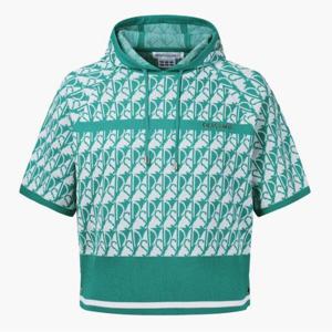 데상트골프웨어 GQC DO31WFKP72-TUQG 여성 패턴 반팔 후드 니트