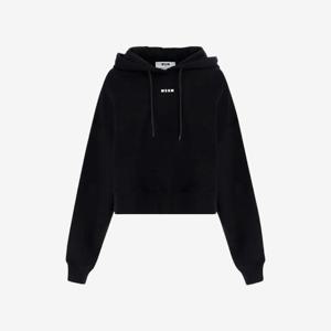MSGM 로고 크롭 후드티셔츠 블랙 여성 2000MDM509 200001 99