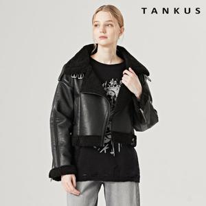 [탱커스]오버핏 바이커 페이크 무스탕 자켓 (TW4JK011L0)