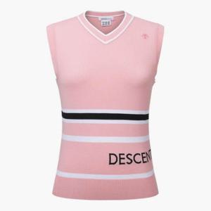 데상트골프웨어 GQC DP12WFKV21-LPKG 여성 V넥 니트 베스트 / LPKG