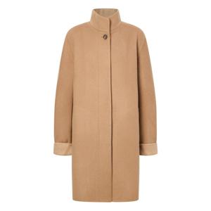 닥스 여성 24FW 클리어런스캐시미어 베이지 체크 배색 하이넥 핸드메이드 하프 코트 DLCO4D017I2