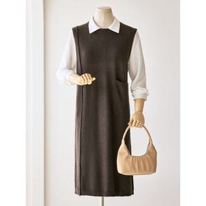 [커스텀에이블]베이직 라운드 포켓 니트 원피스_T2508OP612C