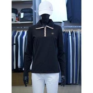 팜스프링스 세이브존03 팜스프링스 여성 골프 가을 배색 라인 포인트 와이드 카라 티셔츠 AWSTSL243203A