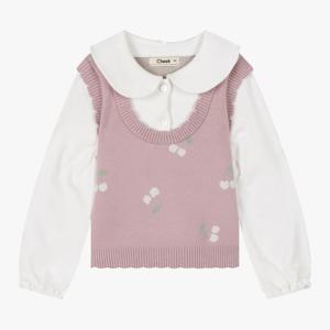 [치크(키즈)]문양 자카드 스커트 세트_상의 CKSV2413G