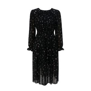 [레코브]리본프린트 쉬폰원피스