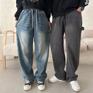 [다잇템][다잇템] 커플용 워싱 카펜터 넓은 데님팬츠_23200445_5