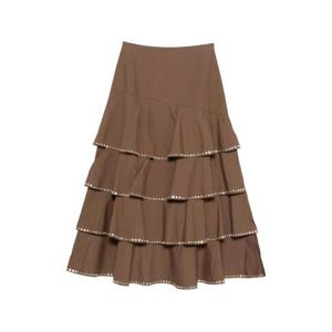 산드로 크리스털 장식 A라인 미디 스커트 SFPJU01644