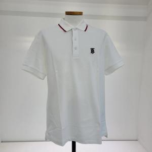 [BURBERRY] 버버리 TB 스트라이프 남자 폴로 반팔 카라티 화이트 8017004