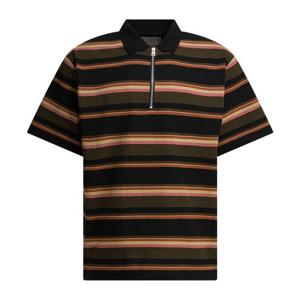 사카이 스트라이프 지퍼 칼라 반팔 폴로 티셔츠 2603984M727 BL