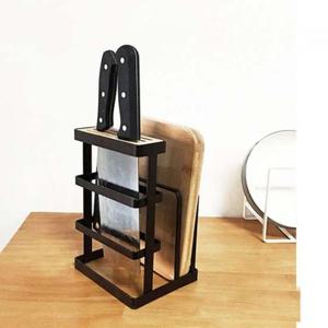 젠스타일 칼 도마걸이 수납 선반(블랙)