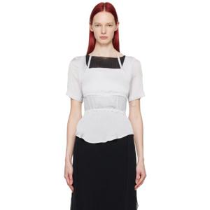 26 SS Youth 여성 그레이 홀터넥 스트랩 블라우스 241984F107000