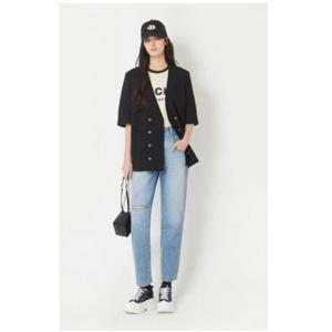 [럭키슈에뜨]노카라 반소매 더블 JK LQJAX26540BKX