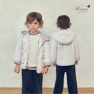 [페리미츠] 체크 배색 퀼팅 후드 점퍼(P2531J011_05)