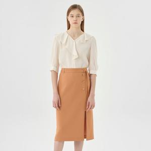 [케네스 레이디]버튼다운 슬릿 H라인 스커트 (EWSKNG01)