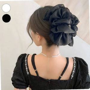 빅사이즈 쉬폰 주름 집게핀 USH040