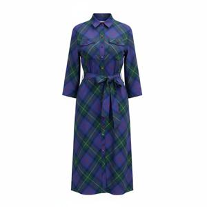 [비꼴리끄(여성)]린넨 체크 셔츠카라 벨티드 원피스 B232WO2010