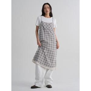 (356271WC3A) [에잇세컨즈] 시어 체크 레이어드 롱원피스  베이지