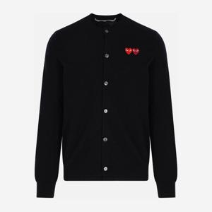꼼데가르송 더블 하트 패치 울 가디건 AXN057051 1BLACK