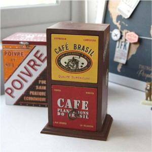 카페 2단 미니수납함 작은소품 원두보관함 인테리어