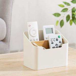 화이트 우드 리모컨 다용도 소품 거치함 보관함