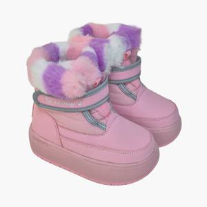 [베어파우(슈즈)][키즈] PIP 핍 3.5CM 토끼털 벨크로 양털 패딩부츠 라이트핑크 K3043013RD