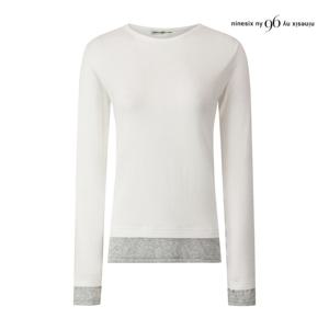 나인식스뉴욕  아웃핏 배색 긴팔 티셔츠 (NQ3TS004M0)