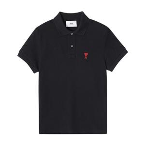 [아미(잡화)][AMI] 아미 레드하트 자수로고 남녀공용 폴로 반팔 피케티셔츠 BFUPL001760001I