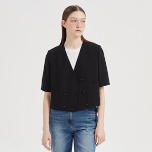 [럭키슈에뜨]솔리드 반팔 크롭자켓 (LQJAX26200)