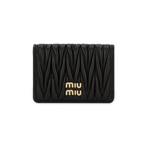 미우미우 여성 마테라쎄 블랙 카드지갑 5MC103 AFPP F0002