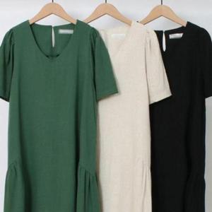 마담옷 옆셔링 린넨 썸머 원피스 의류 빅사이즈 307O480S