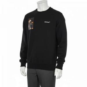 오프화이트 카라바조 루트 슬림 크루넥 남성 맨투맨 블랙화이트 OMBA057C99FLE0111001