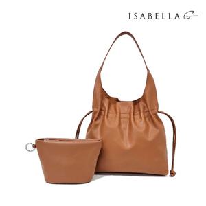 [이사벨라G] 스트링 소가죽 숄더백 - 탄