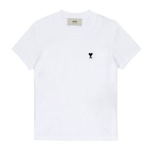 AMI FTS347 724 100 아미 드 꾀흐 스몰 하트 로고 여성 반팔티