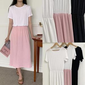 [강물처럼]위쉬몰 MO 카랑하프플리츠원피스(P770H308) 빅사이즈