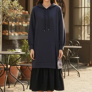 [강물처럼]아이우먼 기모트임롱후드원피스 SMV773M512 빅사이즈